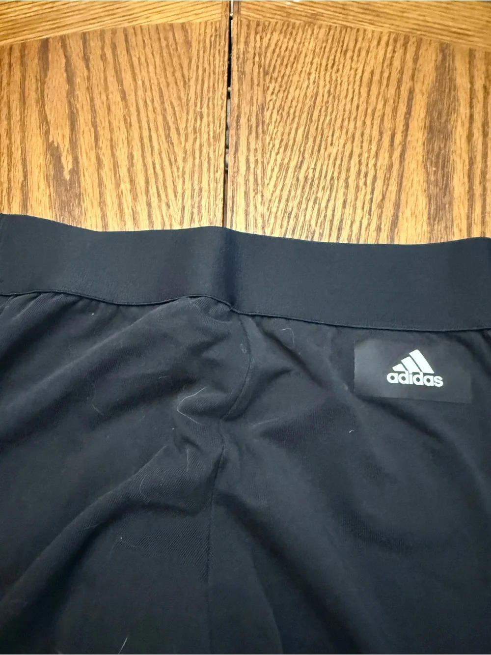 adidas Black Leggings with Peach & Lavender Floral Print
